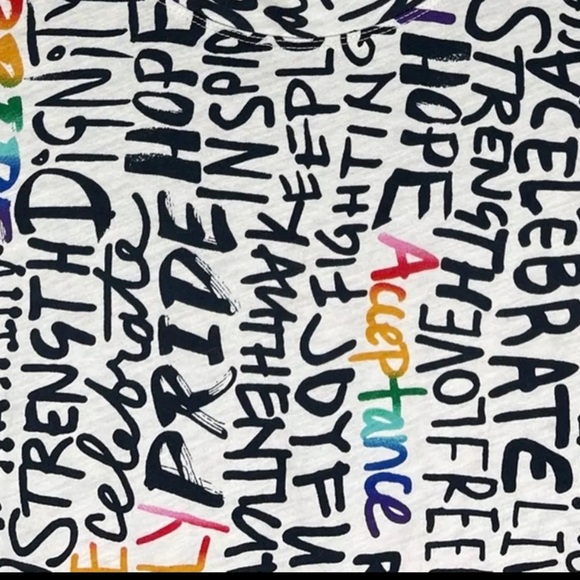 Athleta Size XXS Organic Daily Relaxer Elation Graphic Tee Pride Limited Edition - Picture 6 of 6